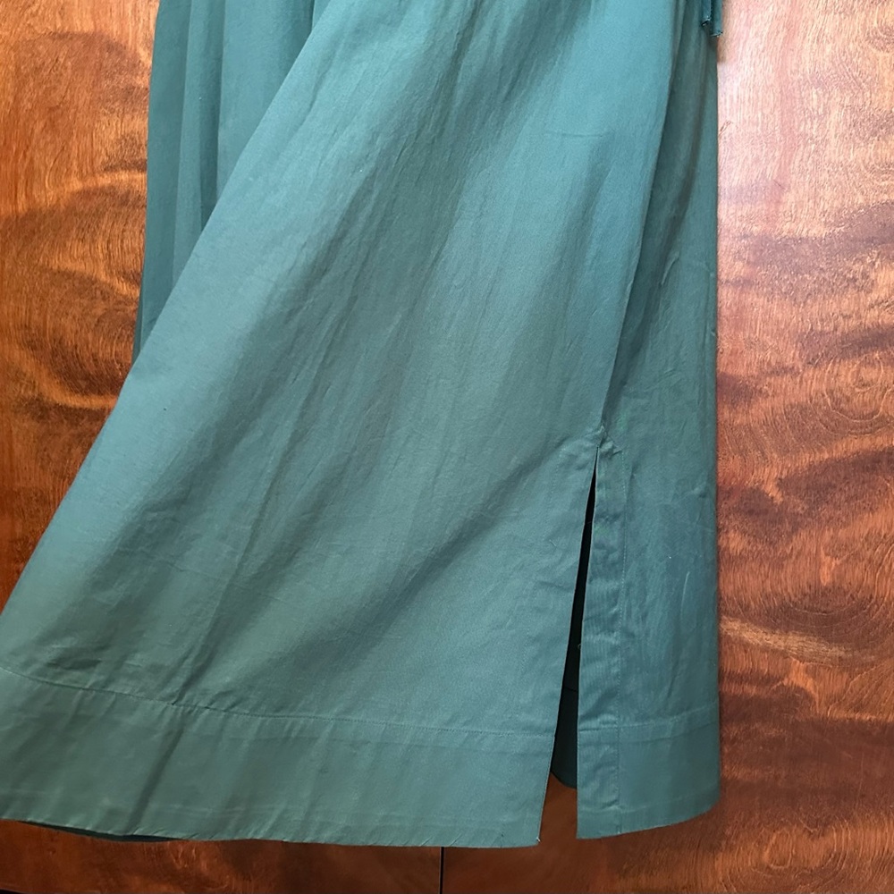 Calvin Klein Sleeveless Drawstring Waist Midi Dress Womens 12 Green Cutout Back - Picture 10 of 16